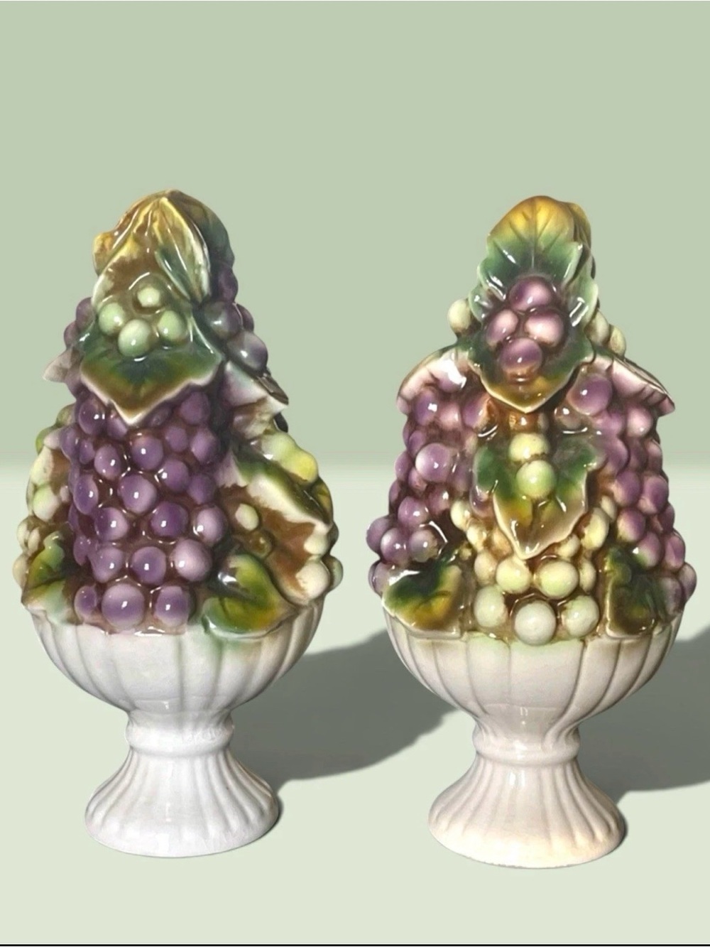 Original Arnart Creations Sorrento Grapes Leaves Topiary Vintage Set of 2